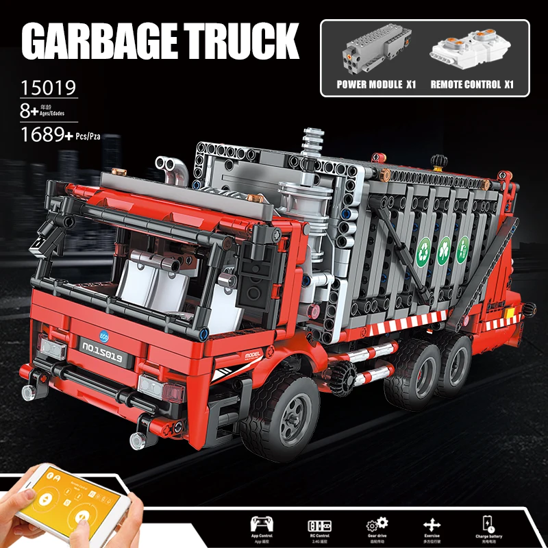 City High-Tech Crane wrecker trailer excavator crane RC Car Toys APP Motorized Garbage Truck Set Blocks Christmas Gifts
City High-Tech Crane wrecker trailer excavator crane RC Car Toys APP Motorized Garbage Truck Set Blocks Christmas Gifts