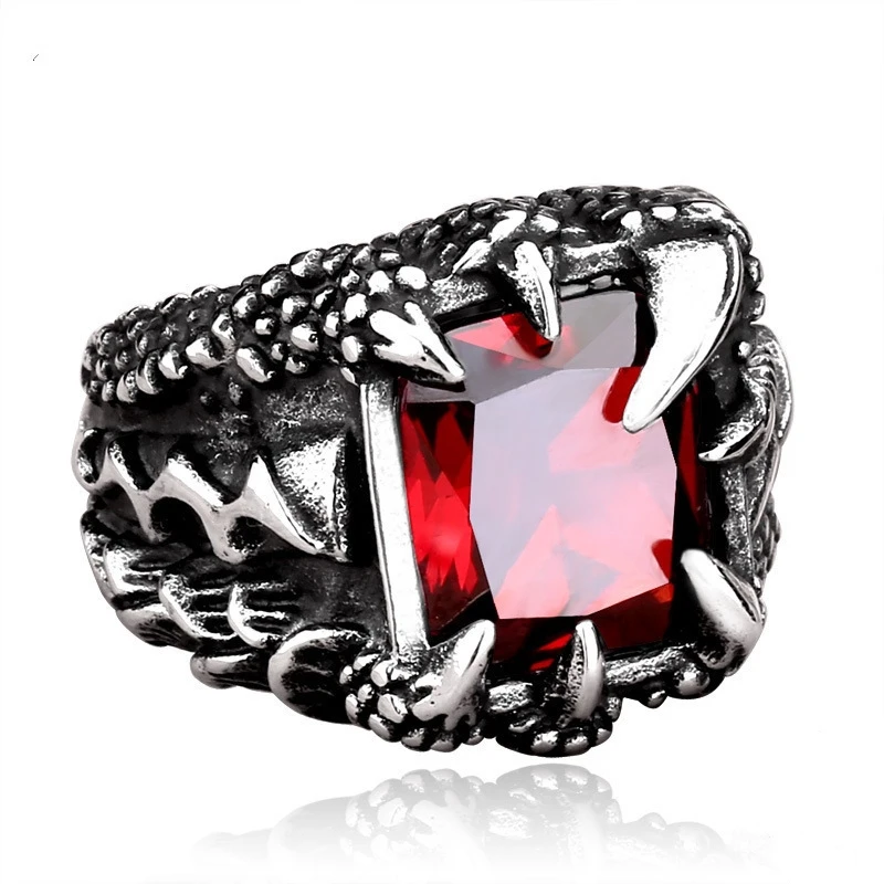 Vintage Jewel Titanium Steel Inlaid Zircon Punk Ring for Men's Personality Domineering Bracelet Stainless Steel Dragon Claw Ring
Vintage Jewel Titanium Steel Inlaid Zircon Punk Ring for Men's Personality Domineering Bracelet Stainless Steel Dragon Claw Ring