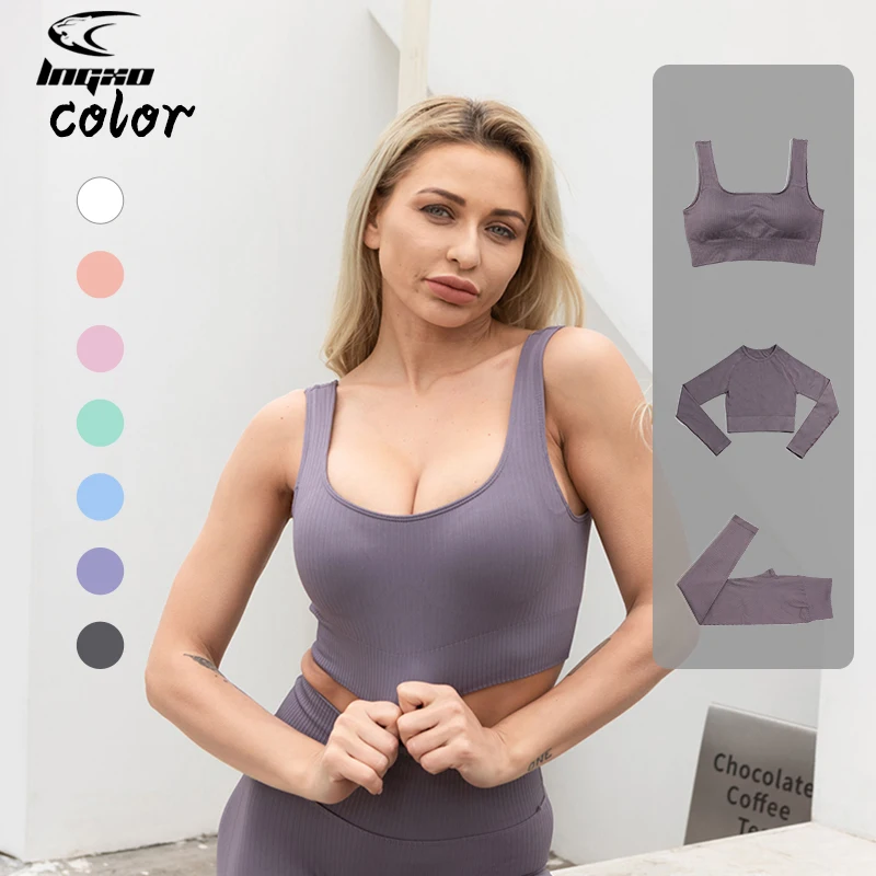 LNGXO 3 PCS Yoga Suit Sports Wear for Women Gym Clothes Fitness Set Athletic Wear Gym Seamless Workout Clothes For Women Solid
LNGXO 3 PCS Yoga Suit Sports Wear for Women Gym Clothes Fitness Set Athletic Wear Gym Seamless Workout Clothes For Women Solid