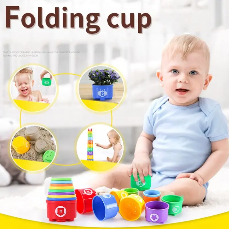 Toddler Bath Stacking Cups for Baby and Kids Montessori Stackable Nesting Water Toys for Travel