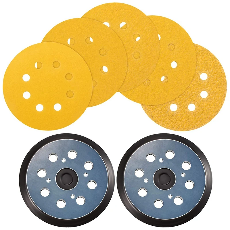 2 Pieces Sander Pad Replaces 5 Inch 8 Hole Hook and Loop Orbital Sanding Pad with Sanding Discs 60 80 120 150 240 Grits
2 Pieces Sander Pad Replaces 5 Inch 8 Hole Hook and Loop Orbital Sanding Pad with Sanding Discs 60 80 120 150 240 Grits