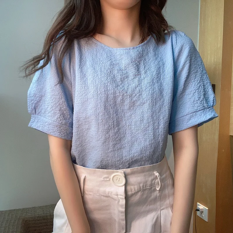 YTX404 021 new Korean style loose design pressure pleated puff sleeve short short sleeve T-shirt women
YTX404 021 new Korean style loose design pressure pleated puff sleeve short short sleeve T-shirt women