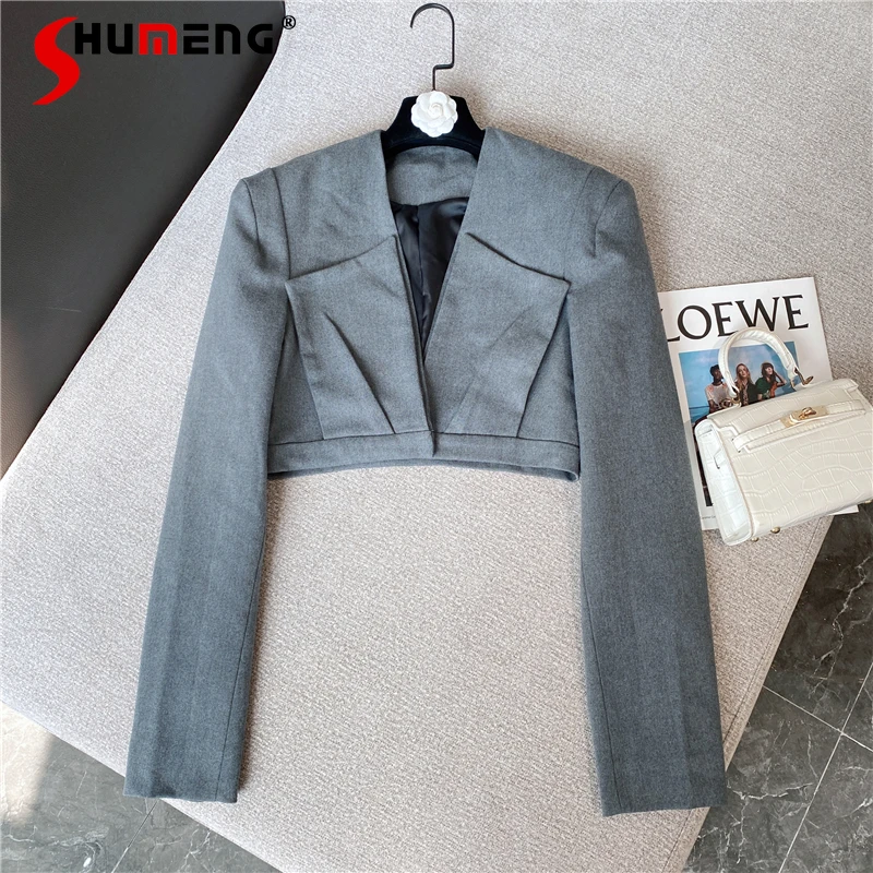 Fall 2021 New Tailored Collar Long Sleeve Short Suit Coat for Women Fashion Solid Color Slim Fit Single Buckle Blazer Female
Fall 2021 New Tailored Collar Long Sleeve Short Suit Coat for Women Fashion Solid Color Slim Fit Single Buckle Blazer Female