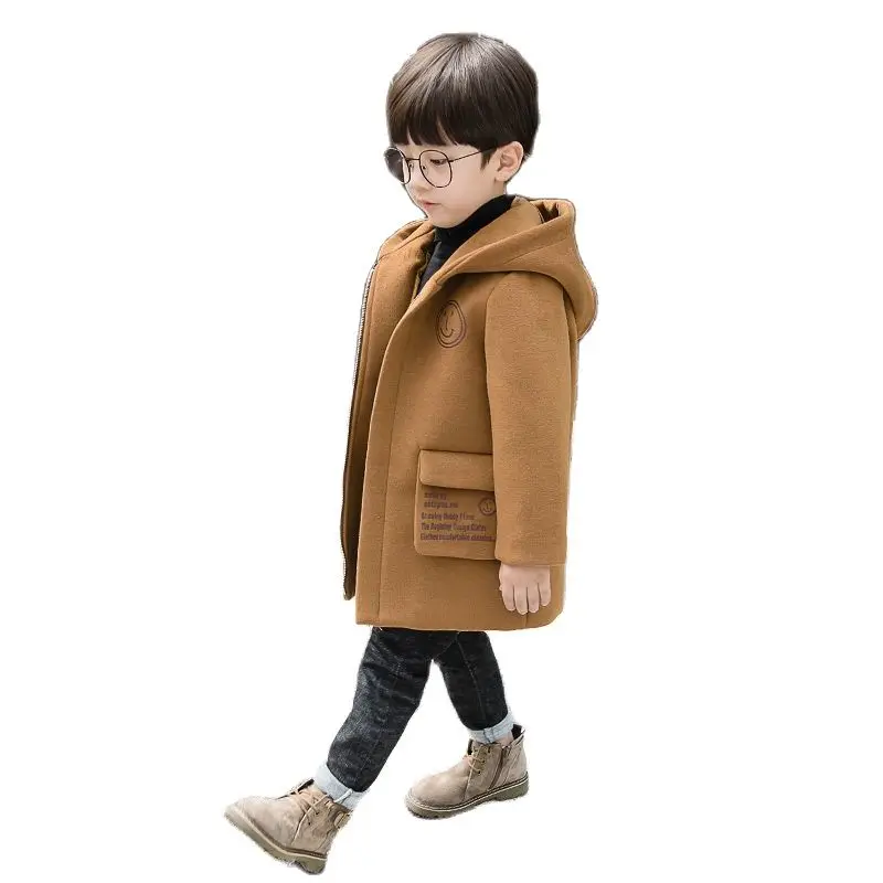 Winter Polyester Woolen Coat For Boys And Girls Korean Version Mid-Length Hooded Jacket Fashion Printed Children's OverCoat Tide
Winter Polyester Woolen Coat For Boys And Girls Korean Version Mid-Length Hooded Jacket Fashion Printed Children's OverCoat Tide