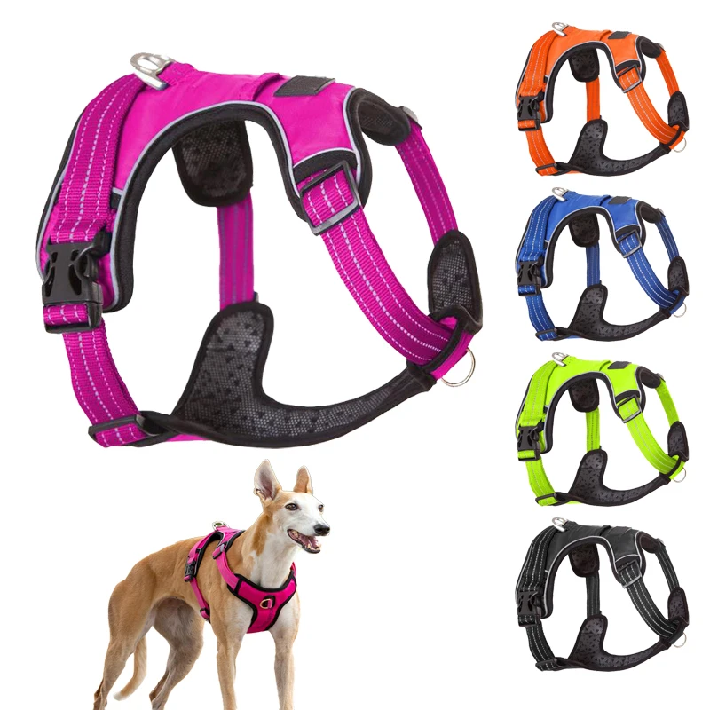 Padded Pet Dog Harness 3M Reflective Nylon Front Range Vest Harness Safety Vehicular Lead For Dogs Adjustable Straps Bulldog Pug 
Padded Pet Dog Harness 3M Reflective Nylon Front Range Vest Harness Safety Vehicular Lead For Dogs Adjustable Straps Bulldog Pug