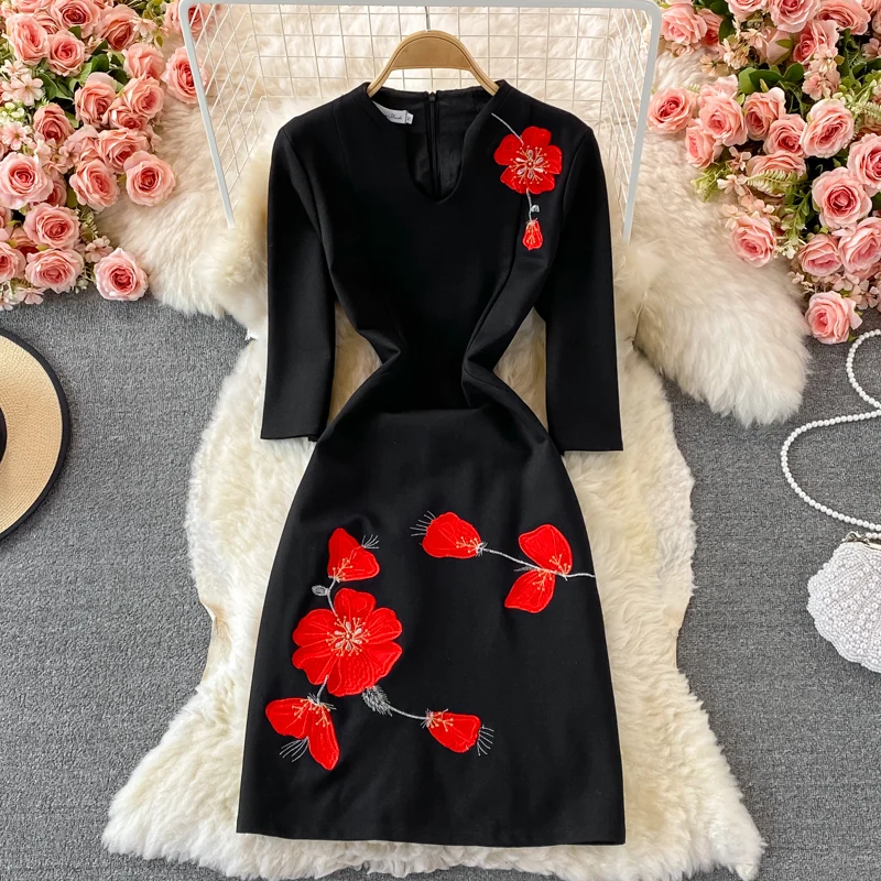 YIZZHOY New Spring Autumn Women Vintage Casual Fashion Floral Slim O-Neck Dress Lady Three Quarter Sleeve Midi Dress
YIZZHOY New Spring Autumn Women Vintage Casual Fashion Floral Slim O-Neck Dress Lady Three Quarter Sleeve Midi Dress