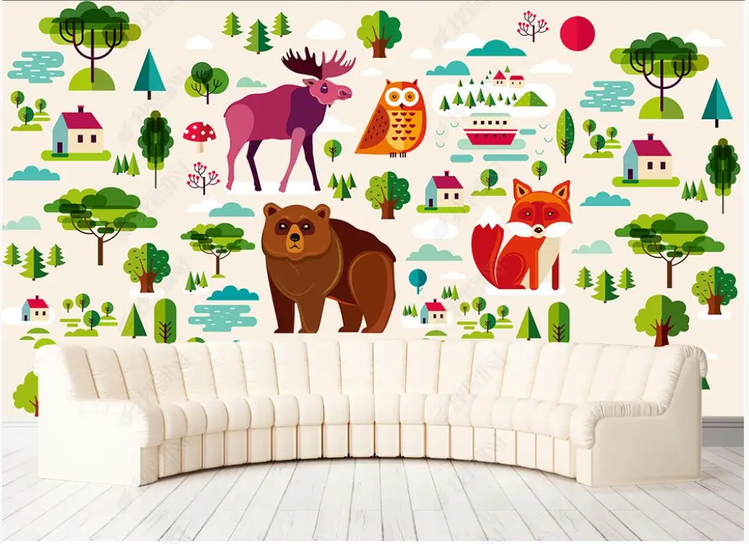 Custom photo wallpaper for walls 3 d Cartoon mural European hand drawn cartoon animal tree children's room background wall paper
Custom photo wallpaper for walls 3 d Cartoon mural European hand drawn cartoon animal tree children's room background wall paper