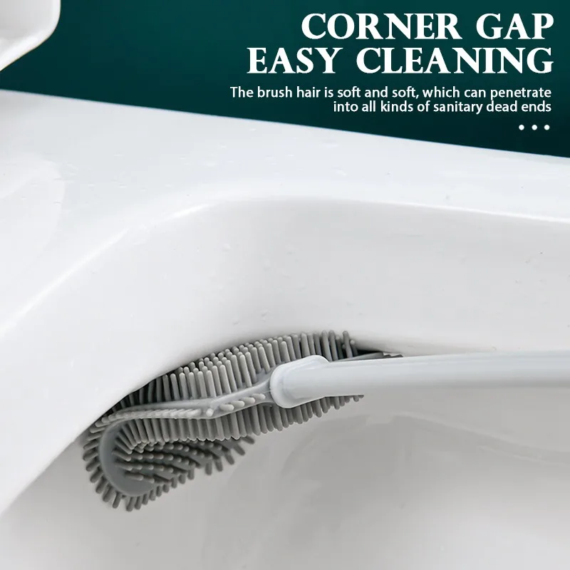 Wall Hanging Silicone Toilet Brush Household With Base Wc Flat Head Flexible Soft Bristles Brush With Quick Drying Holder Set
Wall Hanging Silicone Toilet Brush Household With Base Wc Flat Head Flexible Soft Bristles Brush With Quick Drying Holder Set
