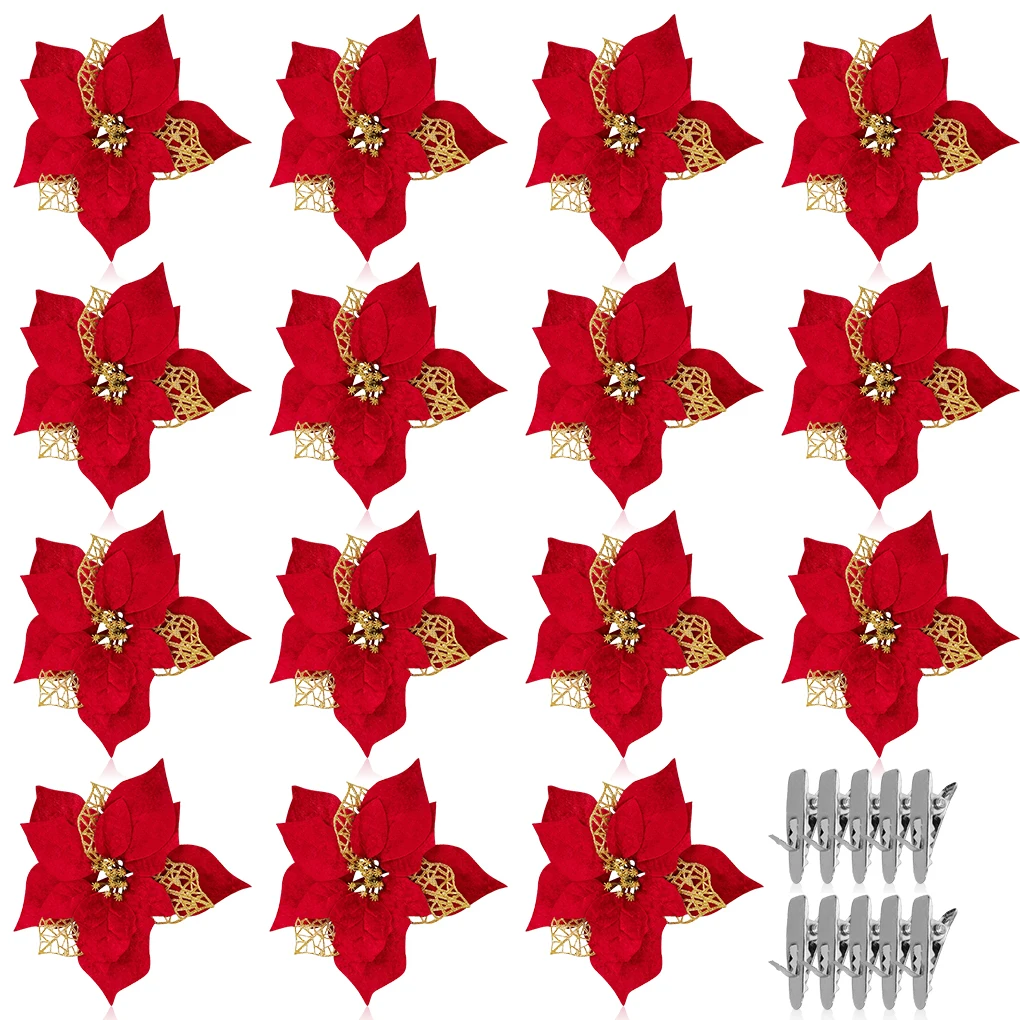 5/15pcs Artificial Christmas Flowers Glitter Fake Flowers Merry Christmas Tree Decoration Home DIY Xmas Gifts Ornament Navidad
5/15pcs Artificial Christmas Flowers Glitter Fake Flowers Merry Christmas Tree Decoration Home DIY Xmas Gifts Ornament Navidad