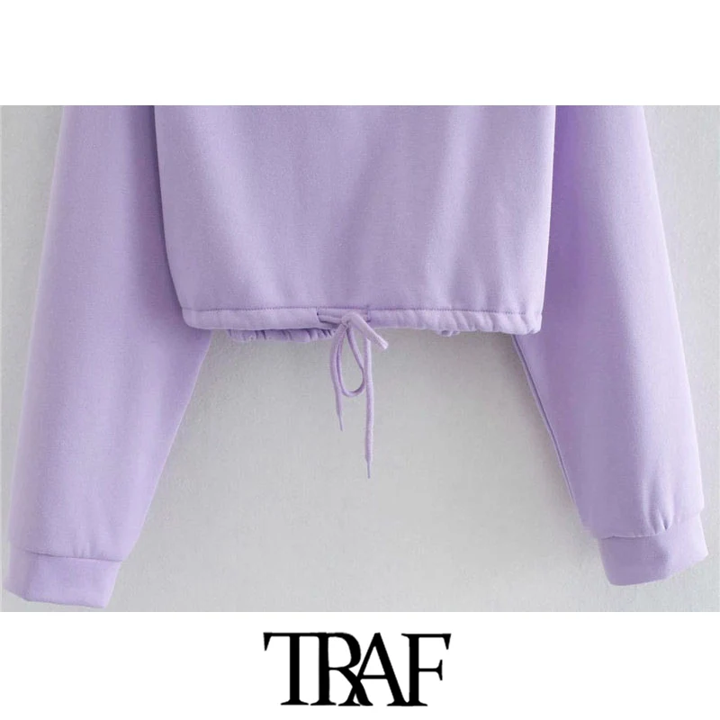 TRAF Women Fashion Drawstring Tied Loose Cropped Hoodies Vintage Long Sleeve Hooded Female Pullovers Chic Tops
TRAF Women Fashion Drawstring Tied Loose Cropped Hoodies Vintage Long Sleeve Hooded Female Pullovers Chic Tops