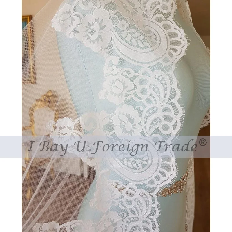 Good Quality One Layer Soft Lace Wedding Veil WITHOUT Comb Cathedral Cover Face Bridal Veil White Ivory Veil Bride Accessories
Good Quality One Layer Soft Lace Wedding Veil WITHOUT Comb Cathedral Cover Face Bridal Veil White Ivory Veil Bride Accessories