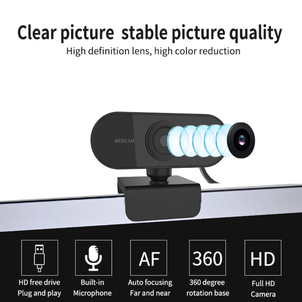 360-degree Rotatable Computer Network Camera 1080P HD USB Conference Camera Webcam For PC Computer Live Video Calling Work
360-degree Rotatable Computer Network Camera 1080P HD USB Conference Camera Webcam For PC Computer Live Video Calling Work