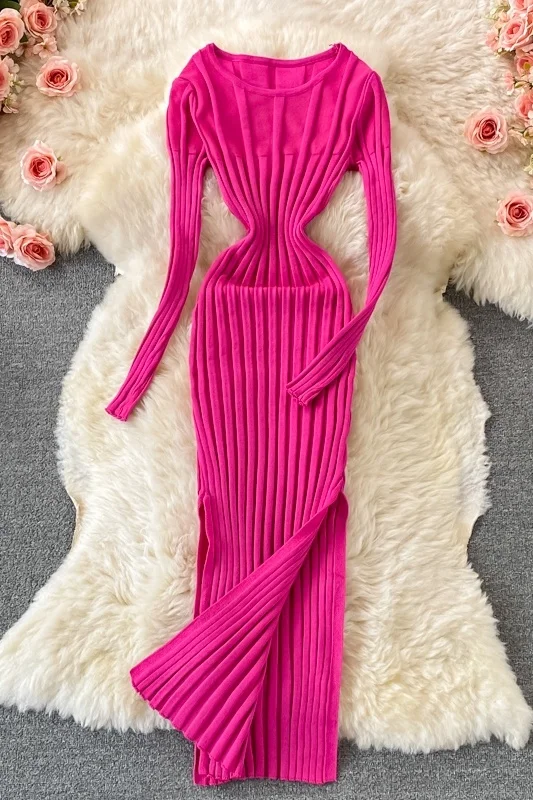 2021 New Autumn Winter Long Sleeve Knitted Dress Women Fashion Sexy Split Pleated Long Dress Ladies Bodycon Knitting Dress
2021 New Autumn Winter Long Sleeve Knitted Dress Women Fashion Sexy Split Pleated Long Dress Ladies Bodycon Knitting Dress