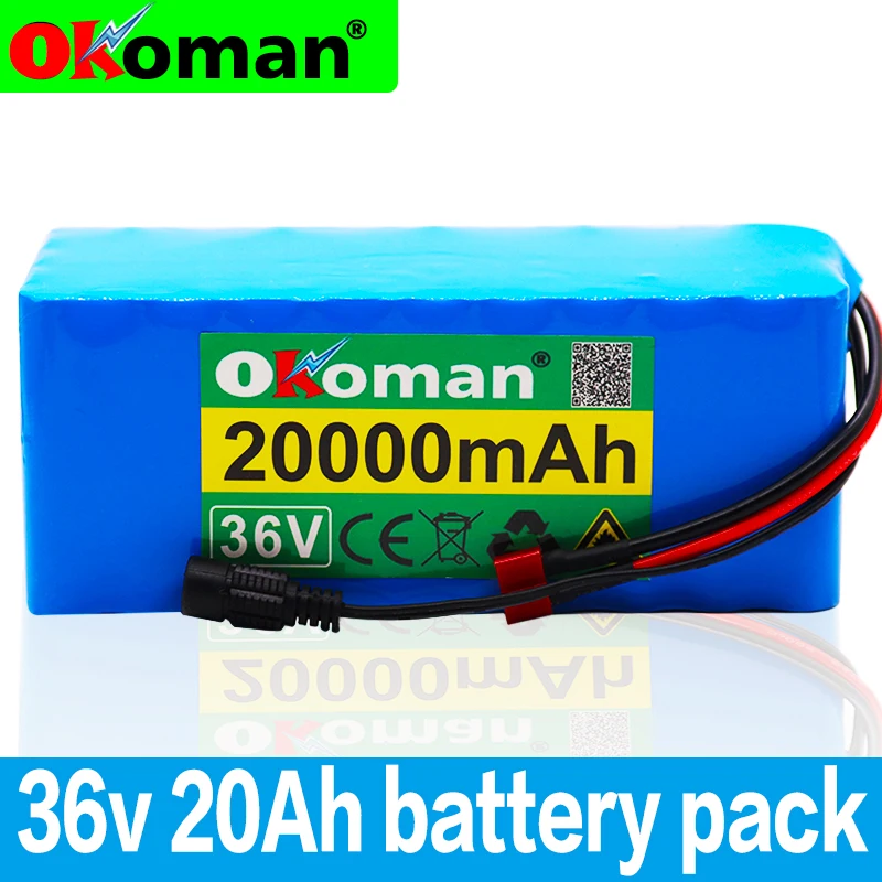 36V 10S3P 20Ah 500W Высокая Мощность 42V 18650 литиевая батарея 20000mAh Электрический велосипед