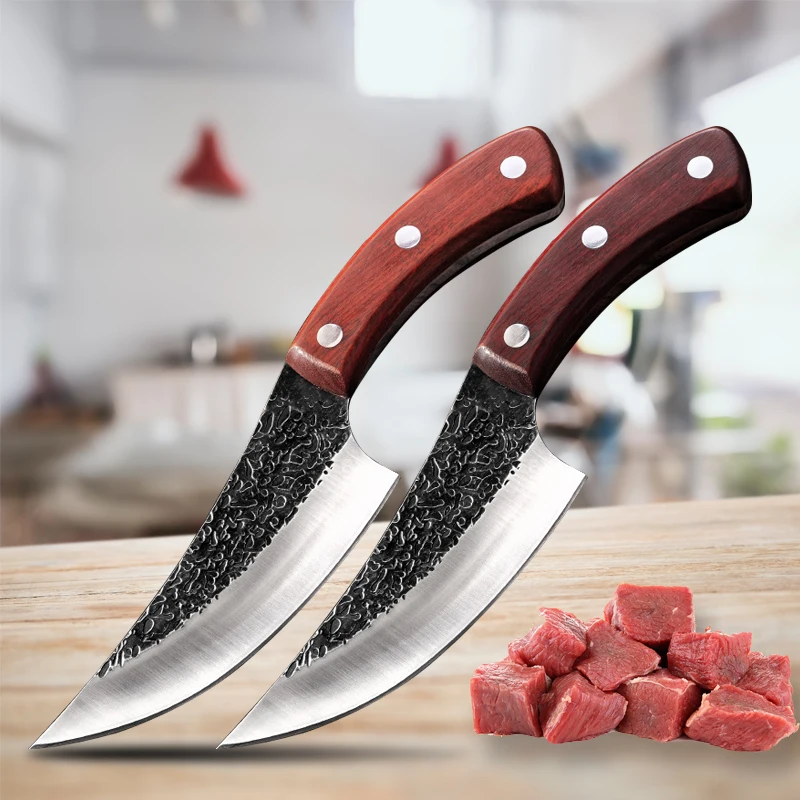 Handmade Stainless Steel Kitchen Deboning Knife Hammered Slaughter Special Splitting and Peeling Knife
Handmade Stainless Steel Kitchen Deboning Knife Hammered Slaughter Special Splitting and Peeling Knife
