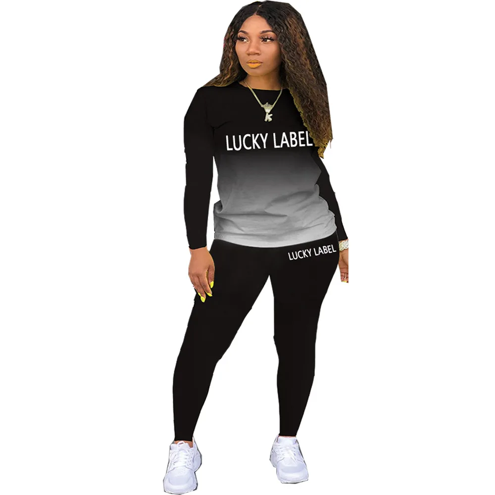 Lucky Label Gradient 2 Two Piece Set for Women Outdoor Active Tee Pants Set Sporty Tracksuit Fitness Matching Set Outfit
Lucky Label Gradient 2 Two Piece Set for Women Outdoor Active Tee Pants Set Sporty Tracksuit Fitness Matching Set Outfit