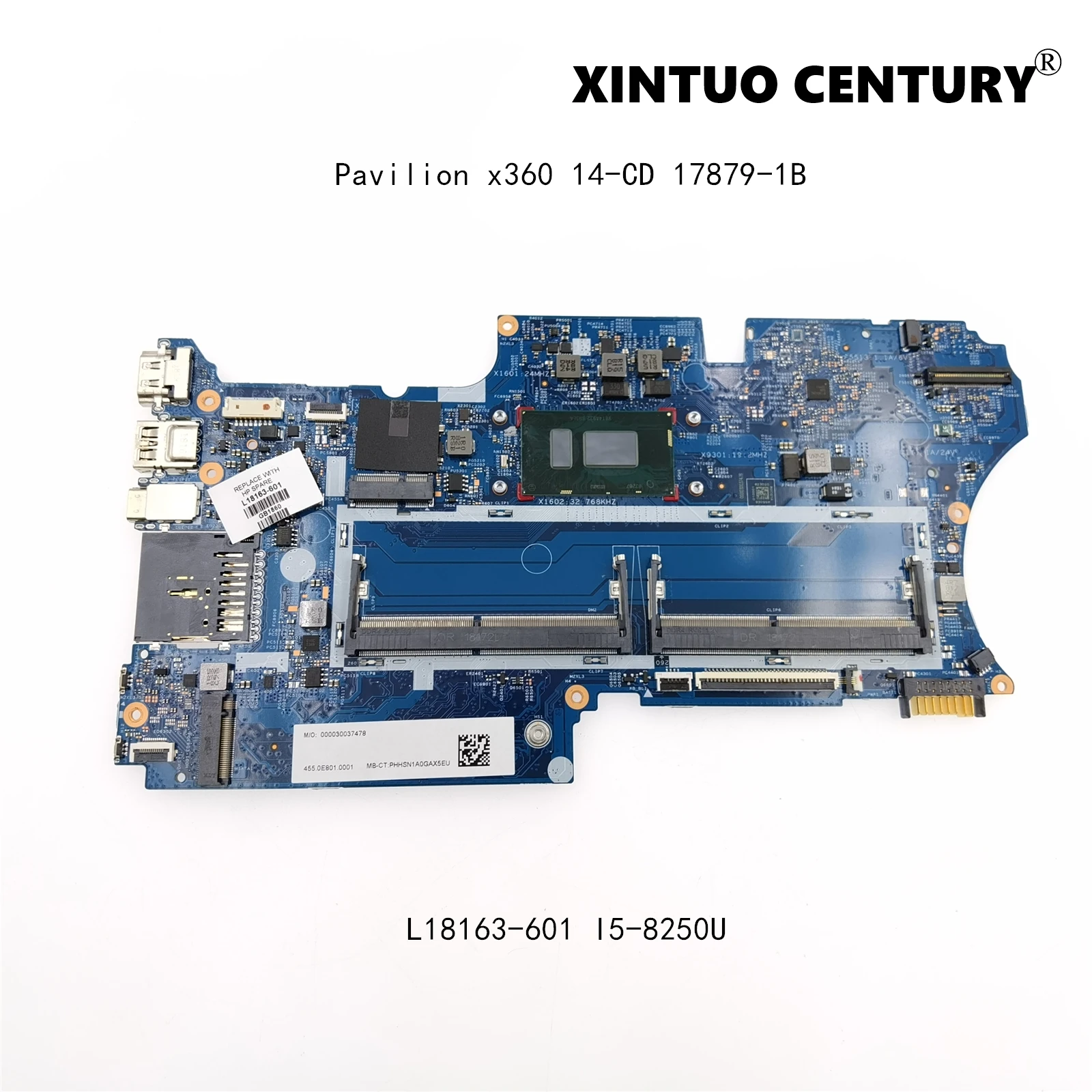 

L18163-601 L18163-501 For HP Pavilion x360 14-CD0007CA 14-CD Laptop Motherboard 17879-1B 448.0E808.001B SR3LA I5-8250U 100% test