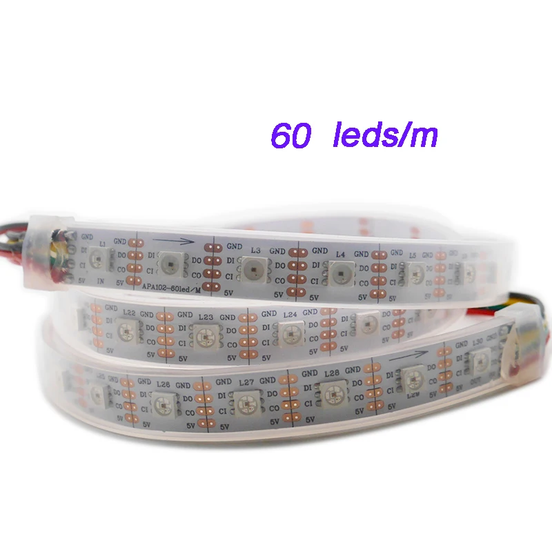 Addressable DC5V Sk9822 LED Strip DATA and CLOCK Seperately 30/60/144 LEDSs/m IP30/IP65/IP67 Smart pixels APA102 Lamp Tape
Addressable DC5V Sk9822 LED Strip DATA and CLOCK Seperately 30/60/144 LEDSs/m IP30/IP65/IP67 Smart pixels APA102 Lamp Tape