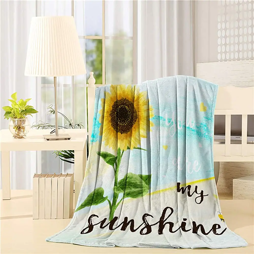 Комфортное одеяло для душа «You are My Sunshine», Подсолнух с Пчелой, акварельная картина, легкое декоративное одеяло
Комфортное одеяло для душа «You are My Sunshine», Подсолнух с Пчелой, акварельная картина, легкое декоративное одеяло