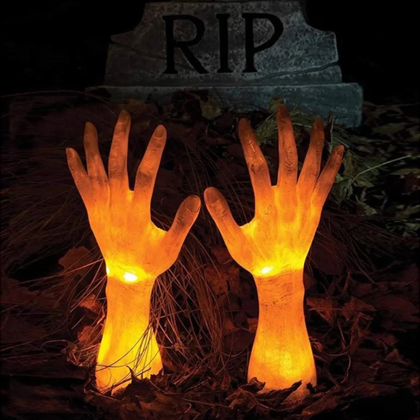 Scary Zombie Hands Halloween Yard Art Luminous Realistic Looking Arm Decorations in Front of Tombstone Horror Ghost Zombie Lamp
Scary Zombie Hands Halloween Yard Art Luminous Realistic Looking Arm Decorations in Front of Tombstone Horror Ghost Zombie Lamp