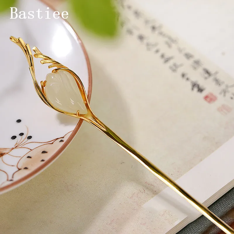 Bastiee chinese hair pin silver 925 jewelry hairstick hmong handmade jade Magnolia flower gold plated
Bastiee chinese hair pin silver 925 jewelry hairstick hmong handmade jade Magnolia flower gold plated