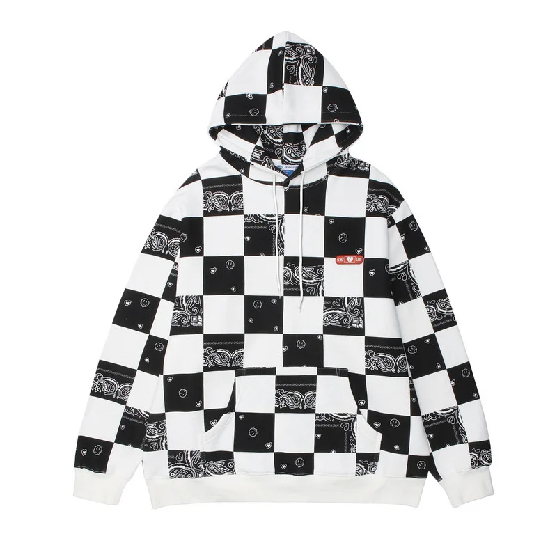 Hip Hop Couple Hoodies Sweatshirt 2021 New Black White Grid Pocket Loose Casual Men's Sweatshirts Streetwear Women's Hoodieses
Hip Hop Couple Hoodies Sweatshirt 2021 New Black White Grid Pocket Loose Casual Men's Sweatshirts Streetwear Women's Hoodieses