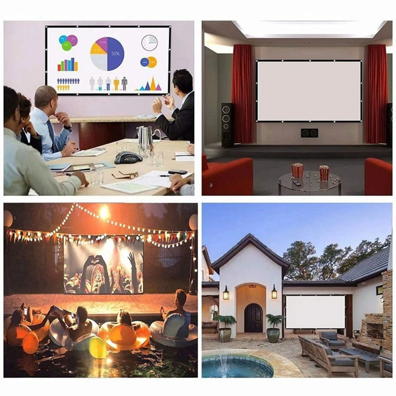 16:9 60/72/84/100/120" inch Foldable Projection Screen Home Cinema Theater 
16:9 60/72/84/100/120" inch Foldable Projection Screen Home Cinema Theater