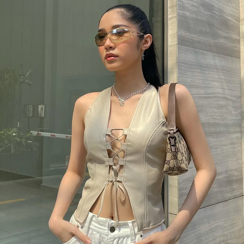 Shin Sexy Off White Y2k Crop Top Summer Women For Off Shoulder Gothic Clothes Slim Fit With Rope Sleeveless Camisoles Streetwear
Shin Sexy Off White Y2k Crop Top Summer Women For Off Shoulder Gothic Clothes Slim Fit With Rope Sleeveless Camisoles Streetwear
