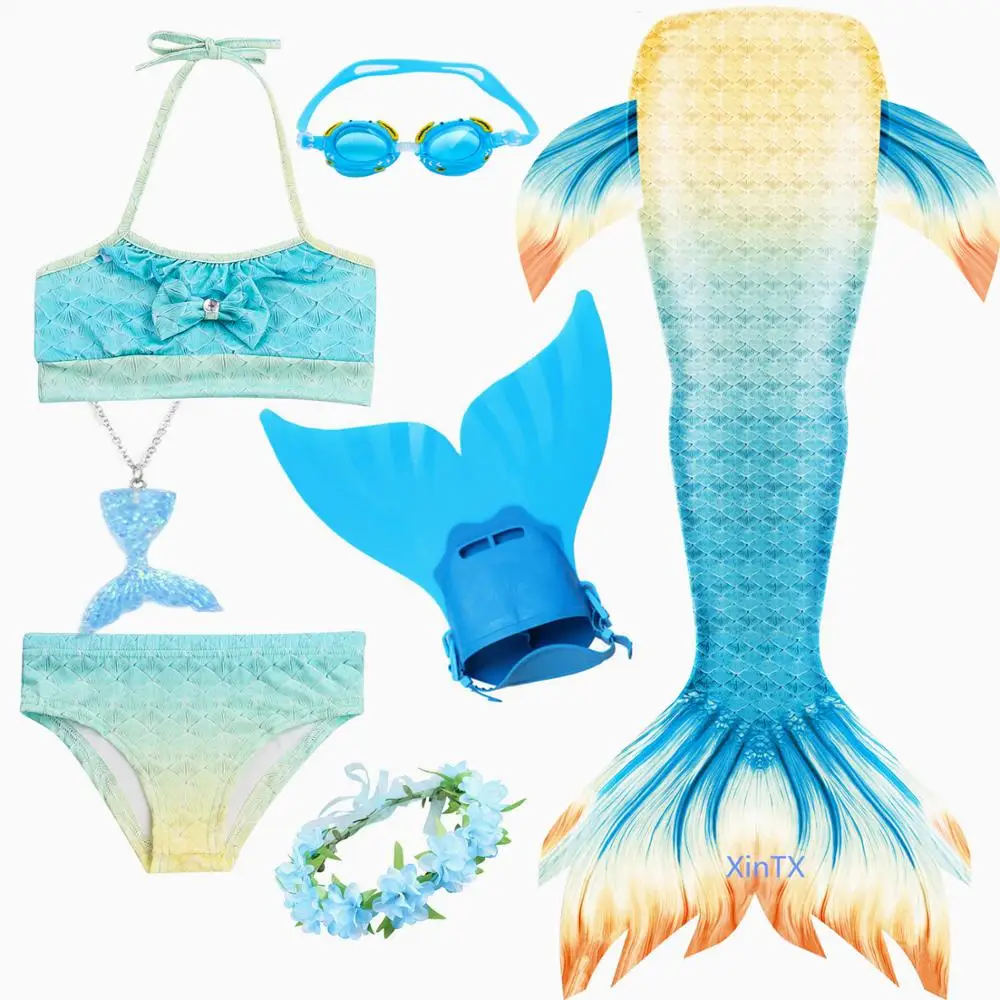 2020 NEW swimming mermaid swimsuit for Kids Girls Swimmable Suit with Monofin Goggle Necklace Kids Cosplay Costume Present Gifts
2020 NEW swimming mermaid swimsuit for Kids Girls Swimmable Suit with Monofin Goggle Necklace Kids Cosplay Costume Present Gifts