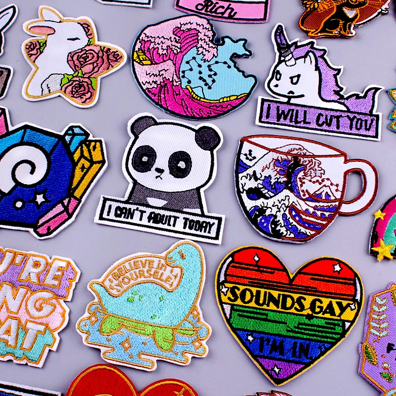 Unicorn/Panda Patch Cartoon Anime Embroidered Patches For Clothing Heart Waves Patches For Clothing Applique Jacket Jeans Patch
Unicorn/Panda Patch Cartoon Anime Embroidered Patches For Clothing Heart Waves Patches For Clothing Applique Jacket Jeans Patch