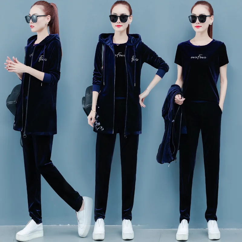 Velour Tracksuit Women Clothing Plus Size Hoodie Long Jacket + T-shirt + Pants Velvet Suits Autumn Three Piece Sets Club Outfits
Velour Tracksuit Women Clothing Plus Size Hoodie Long Jacket + T-shirt + Pants Velvet Suits Autumn Three Piece Sets Club Outfits