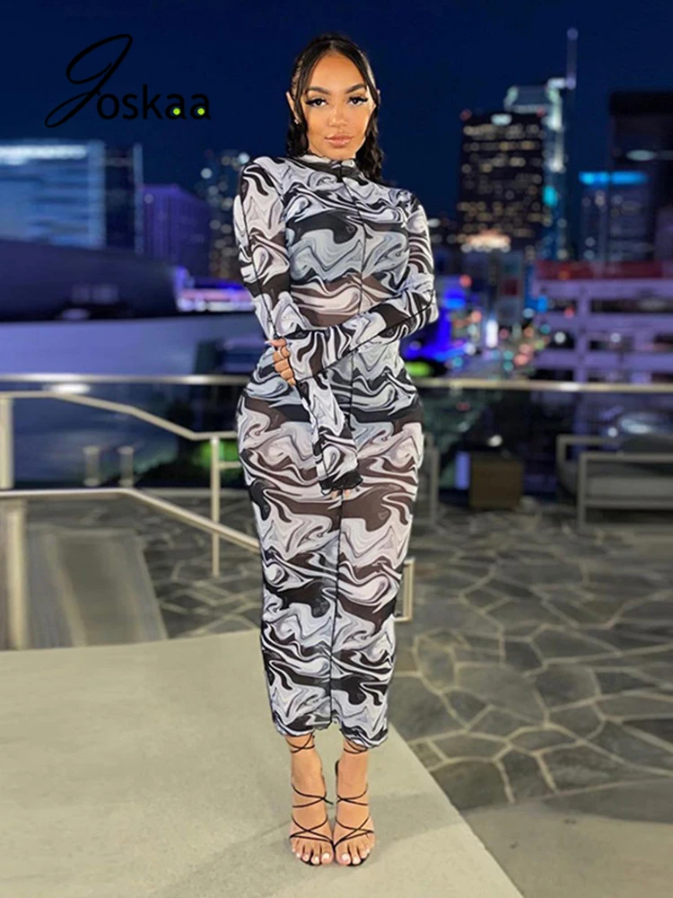 Joskaa Black Printed O-neck Long Sleeve Dress Sexy Sheer Mesh Party Maxi Dresses for Women 2021 Elegant Night Club Clothing
Joskaa Black Printed O-neck Long Sleeve Dress Sexy Sheer Mesh Party Maxi Dresses for Women 2021 Elegant Night Club Clothing