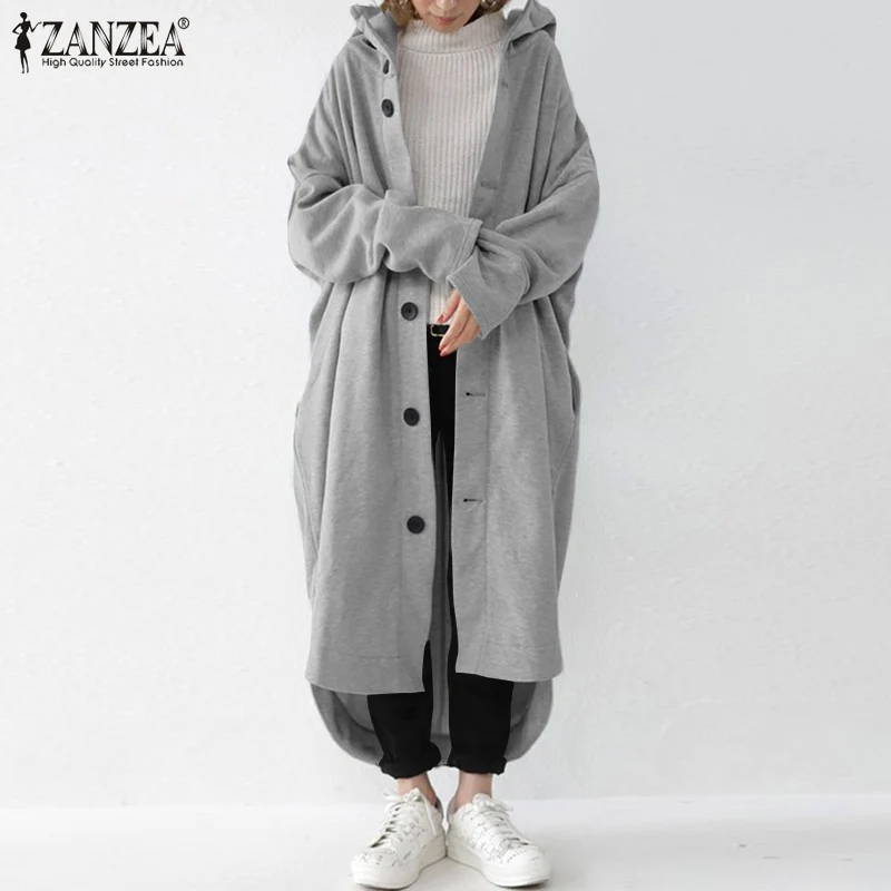 ZANZEA Women Winter Sweatshirt Coats Fashion Hoodies Long Sleeve Outwear Autumn Female Loose Overcoats Hooded Long Jackets
ZANZEA Women Winter Sweatshirt Coats Fashion Hoodies Long Sleeve Outwear Autumn Female Loose Overcoats Hooded Long Jackets
