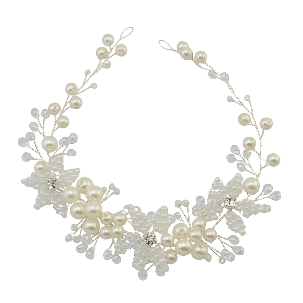 Crystal Pearl Flower Bride Hair Accessories Gold Silver Copper Wire Hand-Woven Headdress Hairband Bridal Wedding Tiara Jewelry
Crystal Pearl Flower Bride Hair Accessories Gold Silver Copper Wire Hand-Woven Headdress Hairband Bridal Wedding Tiara Jewelry