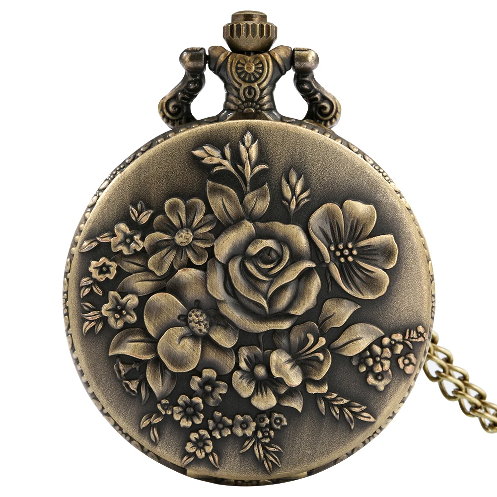Ladies Bronze Rose Flower Pendant Retro Elegant Flowers Women Quartz Pocket Watches Fob Necklace Chain Jewelry Clock for Mom
Ladies Bronze Rose Flower Pendant Retro Elegant Flowers Women Quartz Pocket Watches Fob Necklace Chain Jewelry Clock for Mom