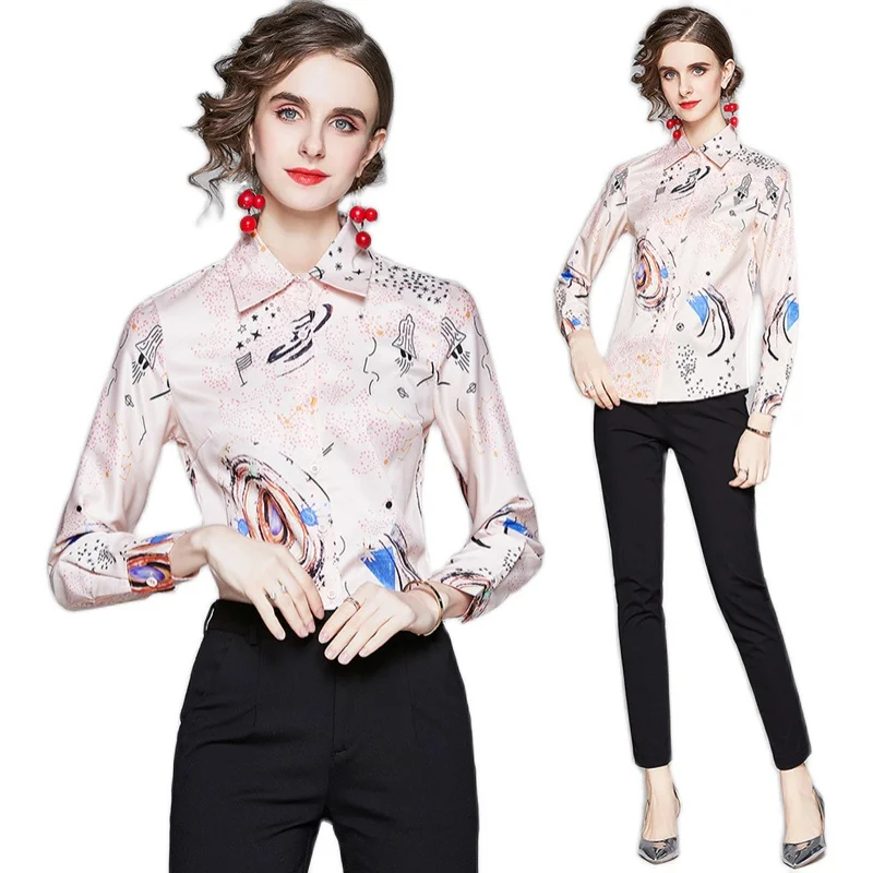 New Elegant Vintage Fashion Women Spring Autumn Print Slim Shirt Turn Down Collar Long Sleeve Blouses Tops
New Elegant Vintage Fashion Women Spring Autumn Print Slim Shirt Turn Down Collar Long Sleeve Blouses Tops