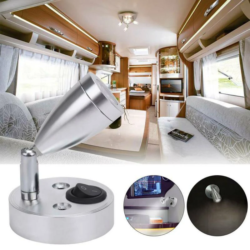 RV LED Spot Light DC 12V 1W 3W 3000K Warm White Bedside Lamp for Caravan Boat Trailer Campervan Motorhome Interior Reading Lamp
RV LED Spot Light DC 12V 1W 3W 3000K Warm White Bedside Lamp for Caravan Boat Trailer Campervan Motorhome Interior Reading Lamp