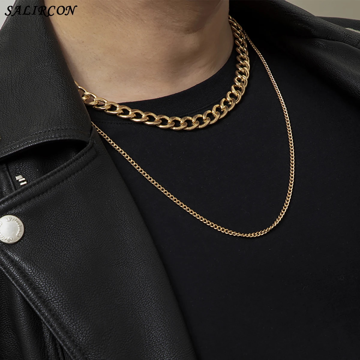 Vintage Simple Layered Link Chain Necklace for Men Women Jewelry Punk Charm Metal Choker Necklace Streetwear Fashion Chains 2021
Vintage Simple Layered Link Chain Necklace for Men Women Jewelry Punk Charm Metal Choker Necklace Streetwear Fashion Chains 2021