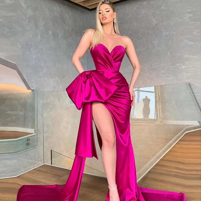 Veralove Sexy robe de soirée de mariage Fushcia Prom Dress Split Evening Dresses Vestidos Formales Party Gowns
Veralove Sexy robe de soirée de mariage Fushcia Prom Dress Split Evening Dresses Vestidos Formales Party Gowns