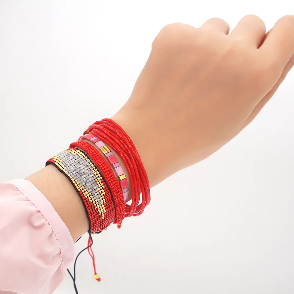 Original Design Simple Ethnic Style Multi-layer Beaded Bracelet Miyuki Rice Beads Hand-woven Evil Eye Bracelet Set Women Jewelry
Original Design Simple Ethnic Style Multi-layer Beaded Bracelet Miyuki Rice Beads Hand-woven Evil Eye Bracelet Set Women Jewelry
