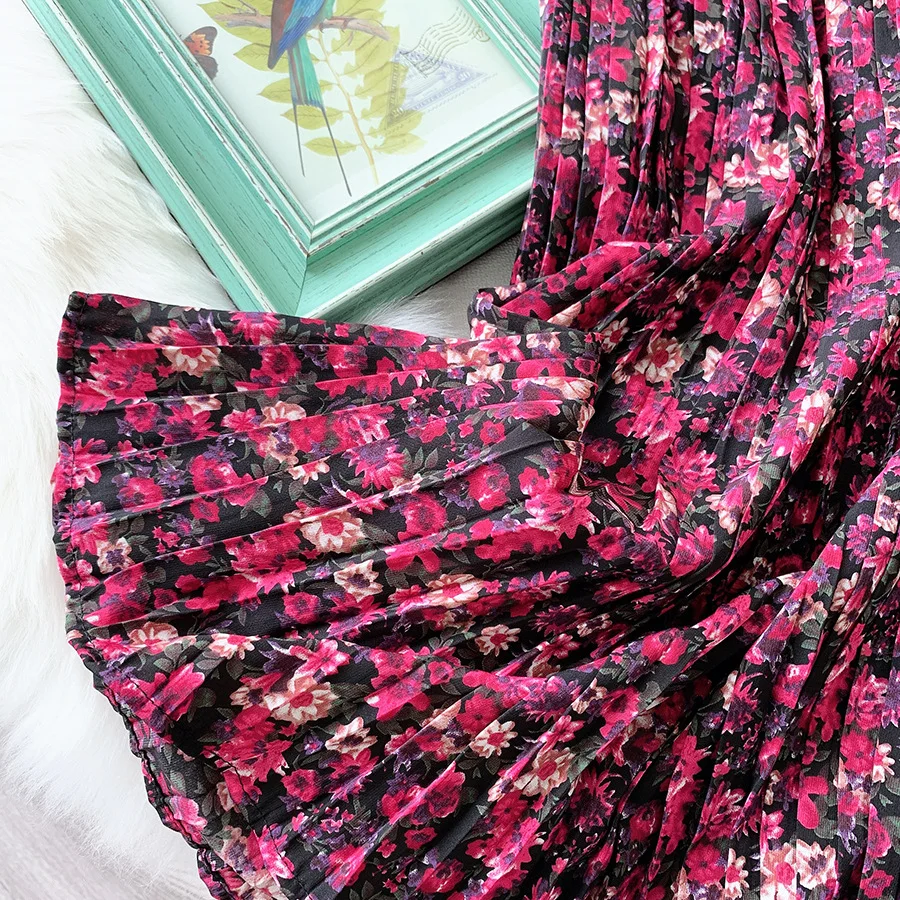 Long Pleated Skirts Women's High Waist Loose Chic Skirt Female Summer Autumn New 2021 Elegant Floral Leopard Print Tulle 
Long Pleated Skirts Women's High Waist Loose Chic Skirt Female Summer Autumn New 2021 Elegant Floral Leopard Print Tulle