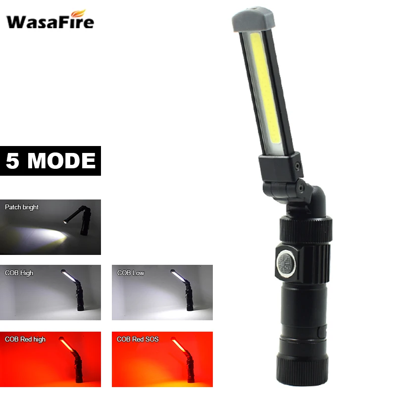COB LED Work Light Multifunction Folding Camping Hiking Torch USB Rechargeable Flashlight Built-in Battery Lanterna 5 Modes
COB LED Work Light Multifunction Folding Camping Hiking Torch USB Rechargeable Flashlight Built-in Battery Lanterna 5 Modes
