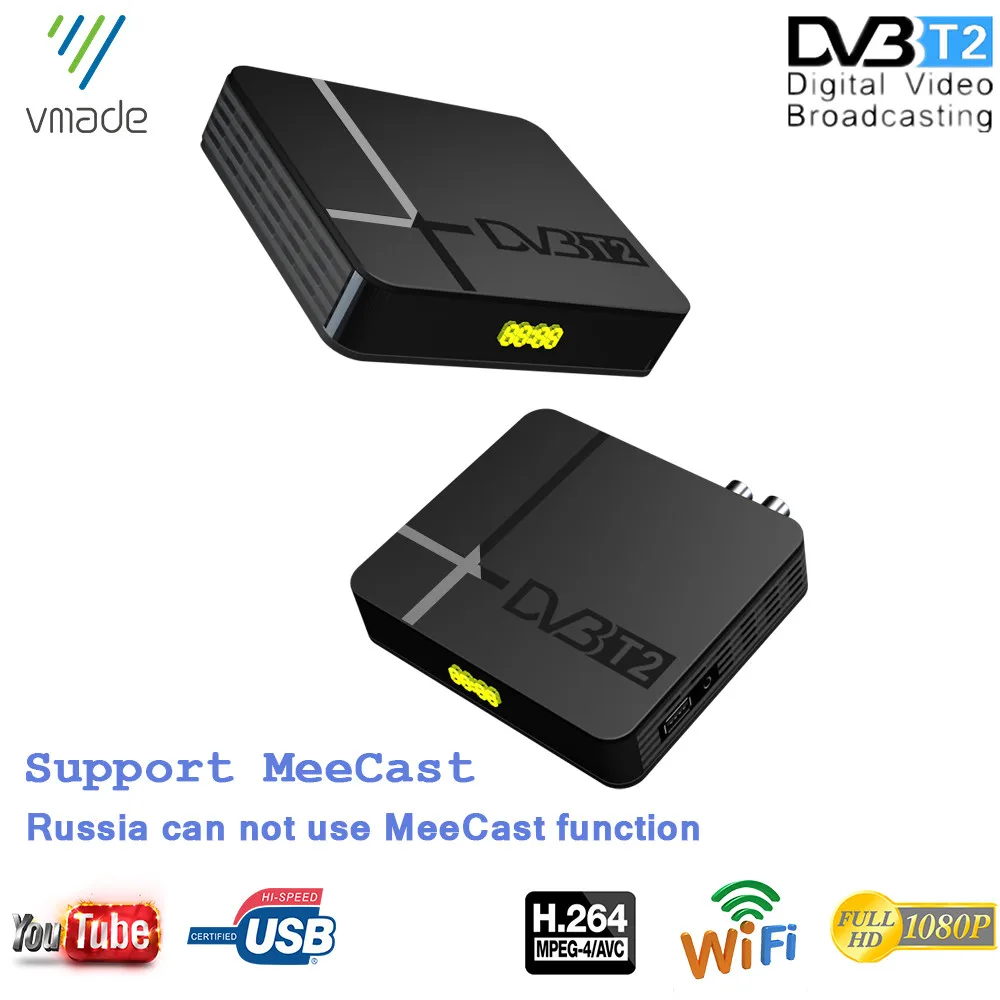 Vmade Full HD телеприставка цифровой декодер для ТВ DVB T2 приемник H.264 поддержка youtube USB