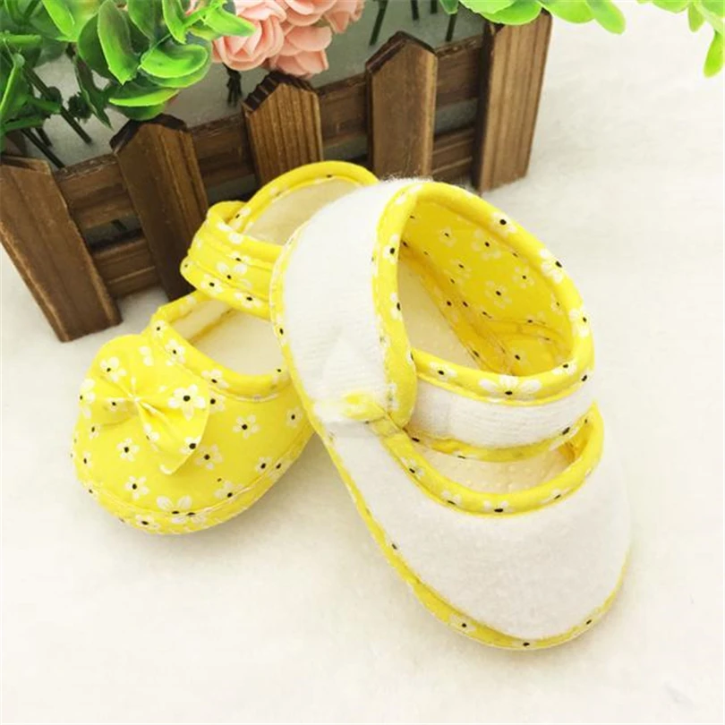 Toddler girls Baby first walker shoes Bowknot Print hook&loop shallow Newborn Cloth Shoes Non-slip footwear zapatos bebe A40 | Мать и
