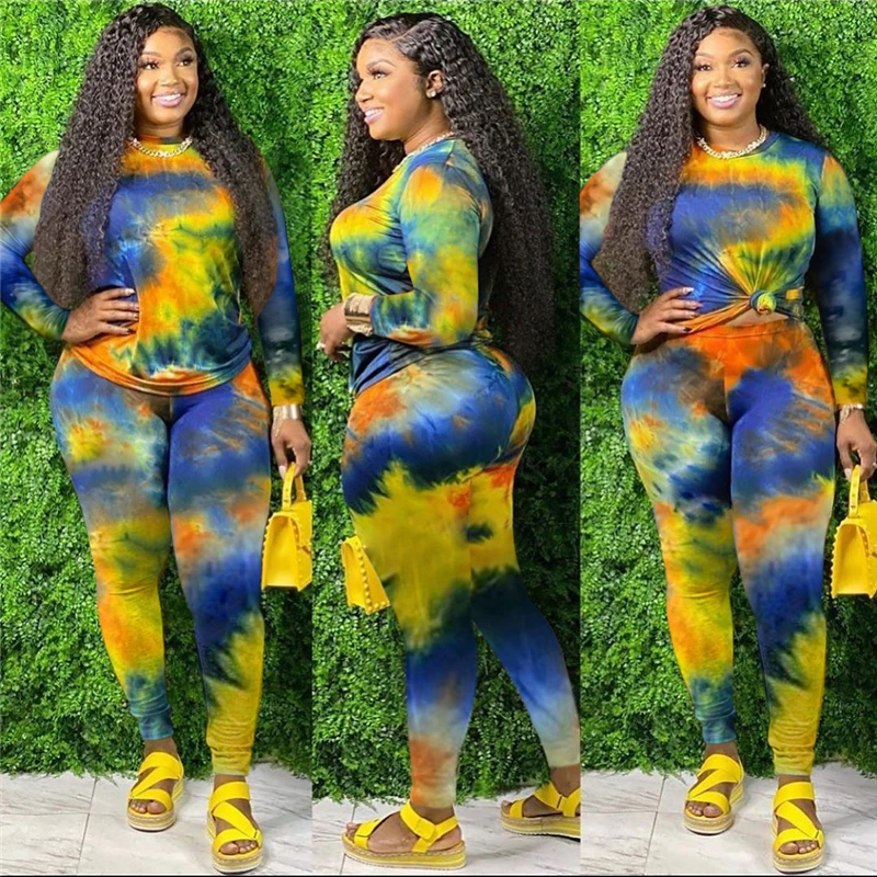 2022 New Plus Size Women Clothing Two Piece Set Tie Dye Long Sleeve Top and Legging Pants Sets Set Tracksuit Suit
2022 New Plus Size Women Clothing Two Piece Set Tie Dye Long Sleeve Top and Legging Pants Sets Set Tracksuit Suit