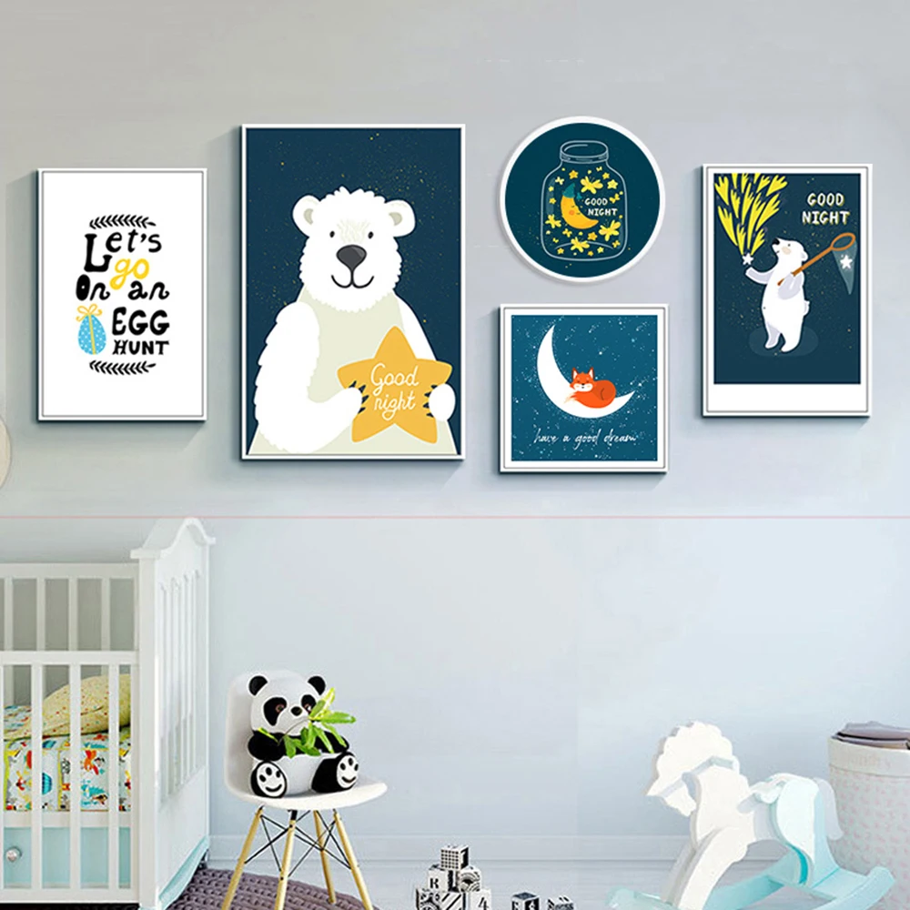Catoon Funny Cute Bear Stars Wall Art Canvas Painting Nordic Posters and Prints Wall Pictures for Living Kids Home Decoration
Catoon Funny Cute Bear Stars Wall Art Canvas Painting Nordic Posters and Prints Wall Pictures for Living Kids Home Decoration