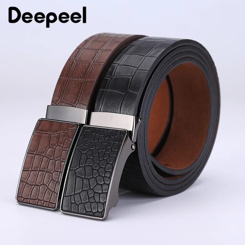 Deepeel 1pc 3.5cm*110-130cm Men's Crocodile Leather Belts Metal Automatic Buckle Toothless Waistband Apparel Accessories YK735
Deepeel 1pc 3.5cm*110-130cm Men's Crocodile Leather Belts Metal Automatic Buckle Toothless Waistband Apparel Accessories YK735