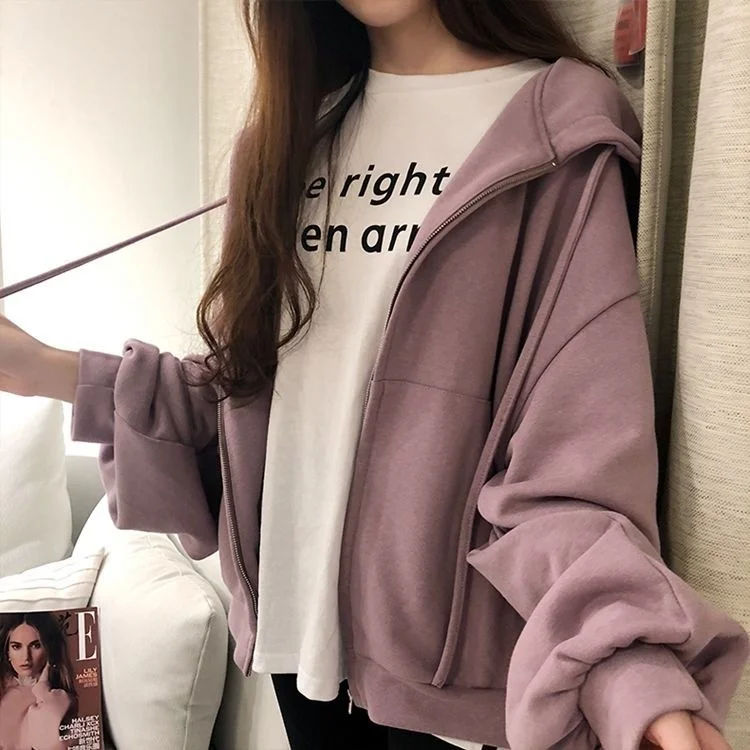 Autumn Winter Velvet Oversize Hoodies Women Zip-up Sweatshirt Harajuku Streetwear Loose Cotton Clothes Korean Style Tops
Autumn Winter Velvet Oversize Hoodies Women Zip-up Sweatshirt Harajuku Streetwear Loose Cotton Clothes Korean Style Tops