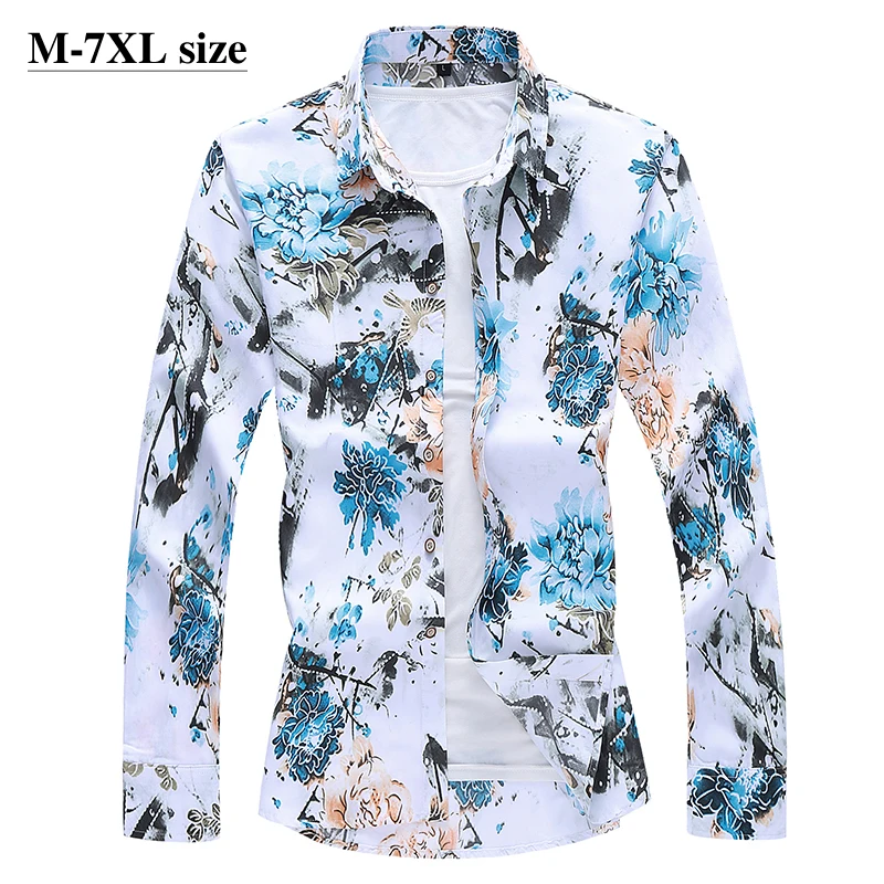 2021 Autumn Men's Long Sleeve Flower Shirt Chinese Style Printing Fashion Business Slim Fit Casual Shirts Plus Size 5XL 6XL 7XL
2021 Autumn Men's Long Sleeve Flower Shirt Chinese Style Printing Fashion Business Slim Fit Casual Shirts Plus Size 5XL 6XL 7XL