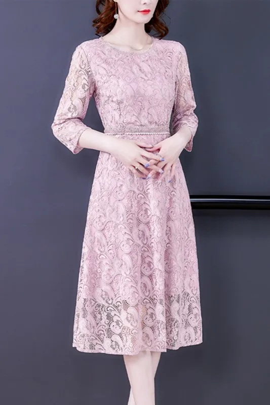 Fashion and elegant lace dress female 2021 spring and summer new waist slimming all-match bottoming casual dress Vestidos
Fashion and elegant lace dress female 2021 spring and summer new waist slimming all-match bottoming casual dress Vestidos